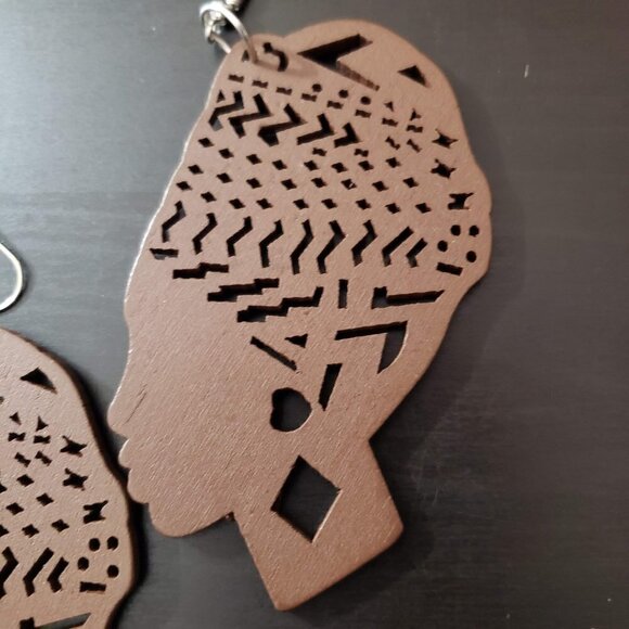 Bohemian Wooden Drop Lightweight Dangle Earrings - Picture 8 of 8